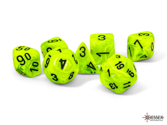 Vortex Mega-hedral Bright Green/black 7-Die Set