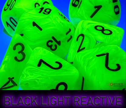 Vortex Mega-hedral Bright Green/black 7-Die Set