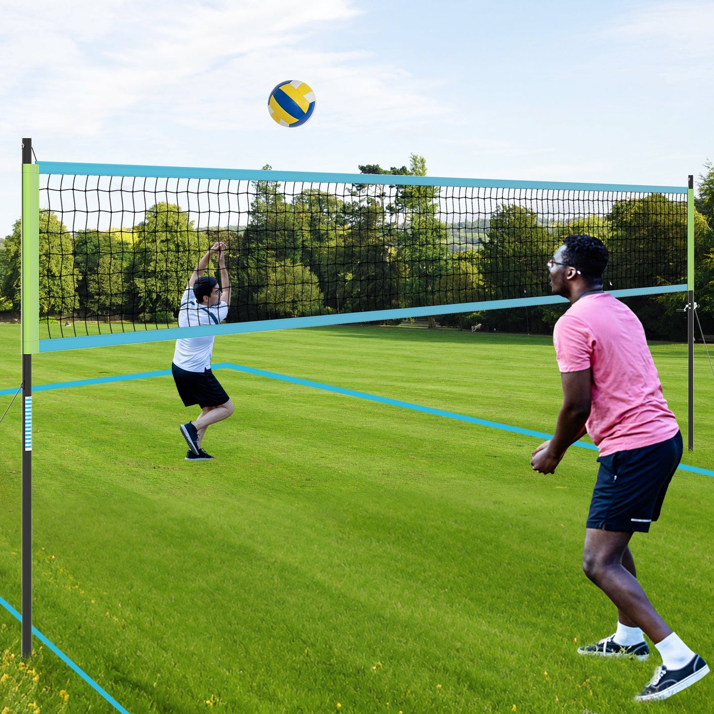 Portable Outdoor Volleyball Net Set Heavy-Duty Volleyball Net System
