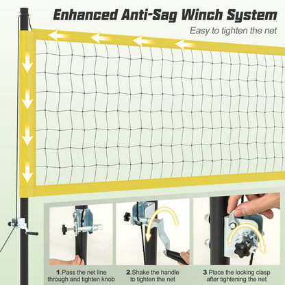 Portable Outdoor Volleyball Net Set Heavy-Duty Volleyball Net System