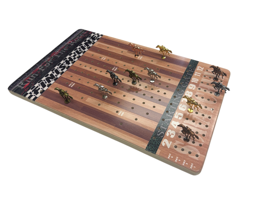 The Horse Race Party Game Brown Striped Track Edition