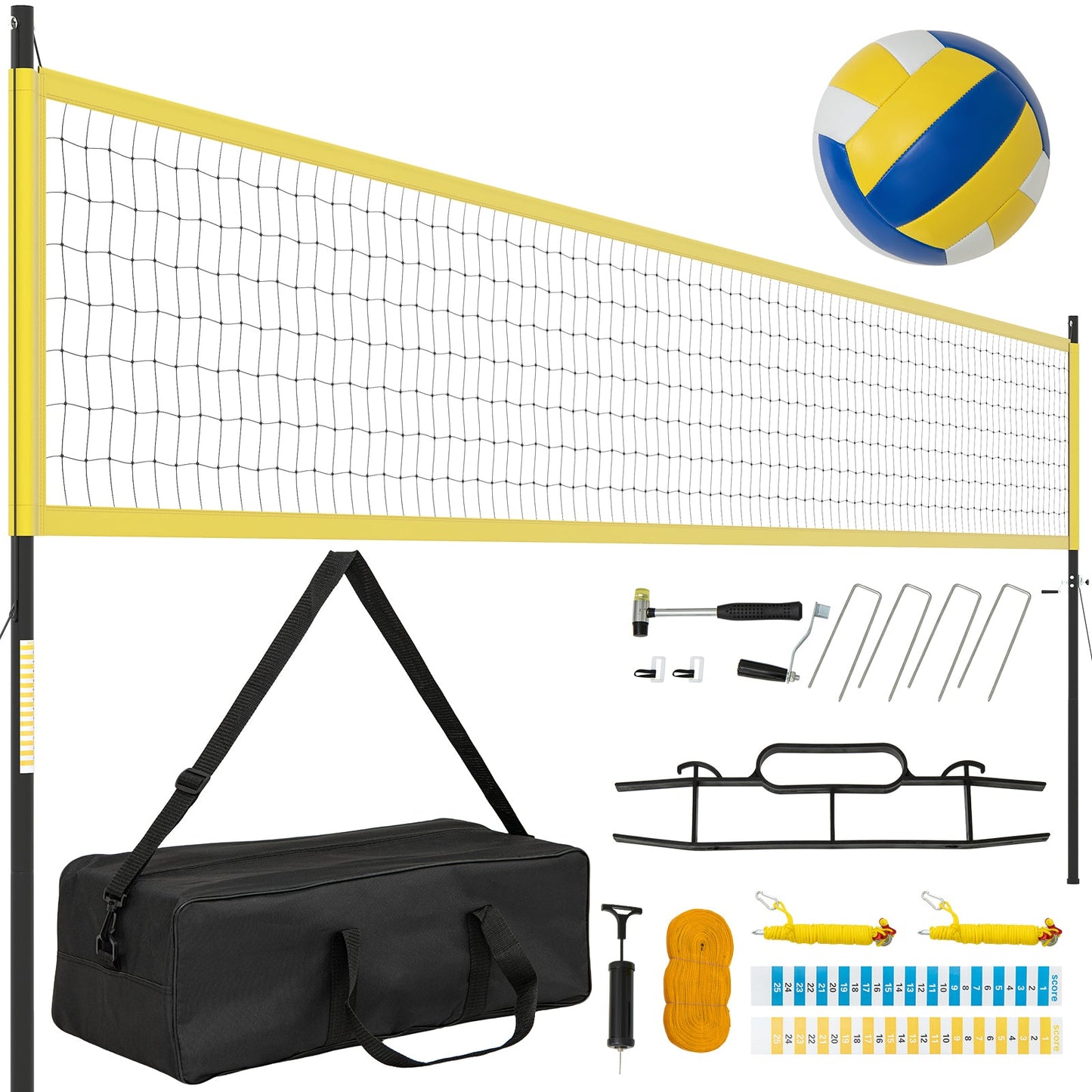 Portable Outdoor Volleyball Net Set Heavy-Duty Volleyball Net System