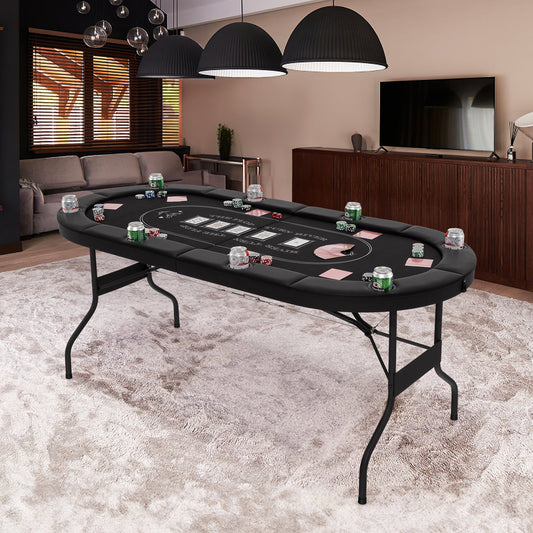 8 Player Foldable Oval Poker Table