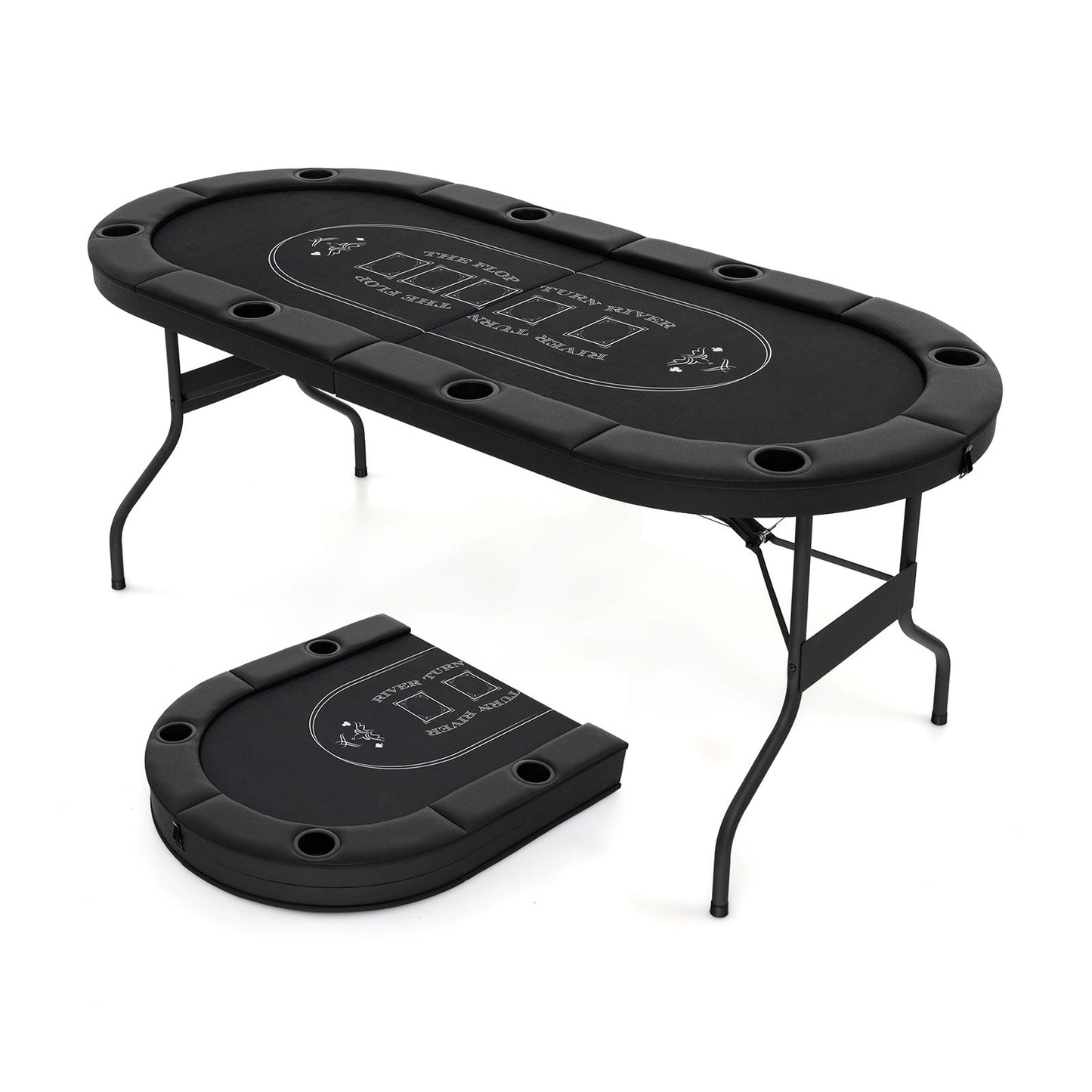 8 Player Foldable Oval Poker Table