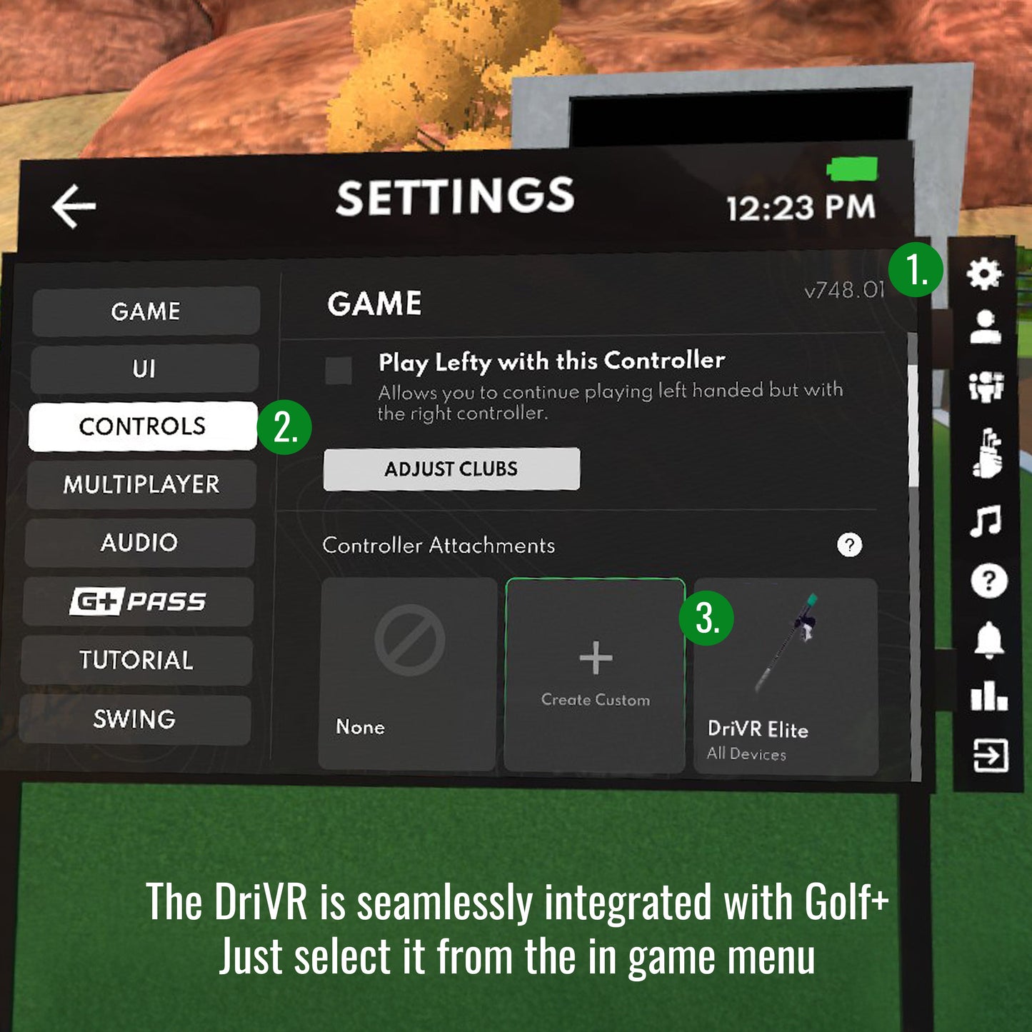 DriVR Elite Mini -  Adjustable VR Weighted Golf Club Handle Accessory