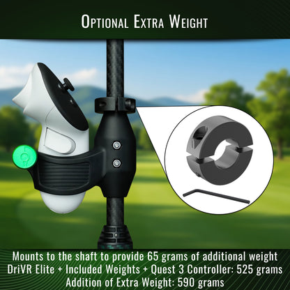 DriVR Elite Mini -  Adjustable VR Weighted Golf Club Handle Accessory