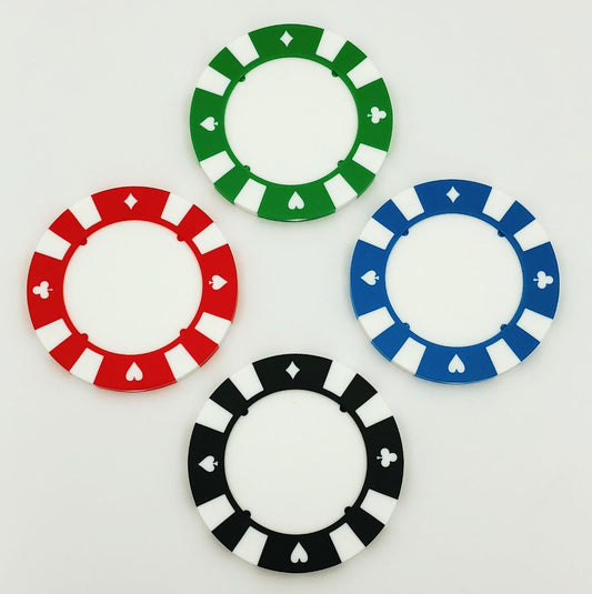 Blank Poker Chip Drink Coasters – Giant Casino-Style Chips