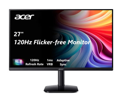 acer KB272 G0bi 27" IPS Full HD (1920 x 1080) Gaming Office Monitor | Adaptive-Sync Support (FreeSync Compatible) | Up to 120Hz Refresh | 1ms (VRB) | sRGB 99% | Tilt | HDMI & VGA Ports